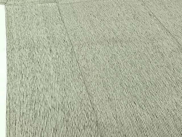 平和屋着物▽上質な小紋 単衣 よろけ縞 正絹 逸品 AABG5619jh