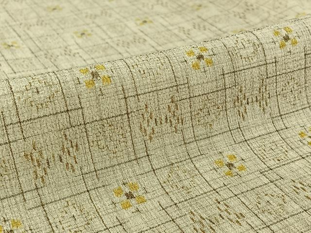 平和屋着物▽本塩沢 単衣 幾何学文様 正絹 逸品 AABG5626jh