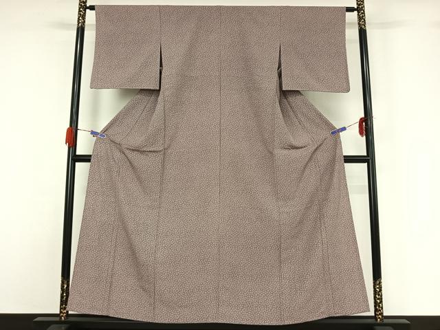 平和屋着物▽上質な小紋 単衣 唐草花文 正絹 逸品 AABG5628jh