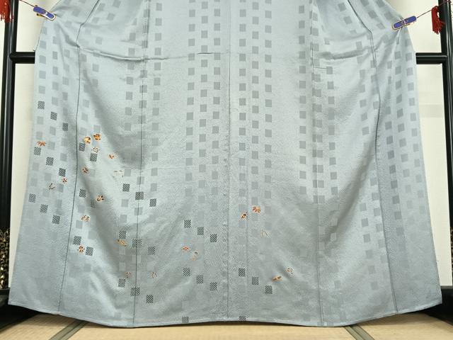 平和屋着物▽訪問着 単衣 刺繍 宝づくし 金糸 金彩 正絹 逸品 AABG5634jh