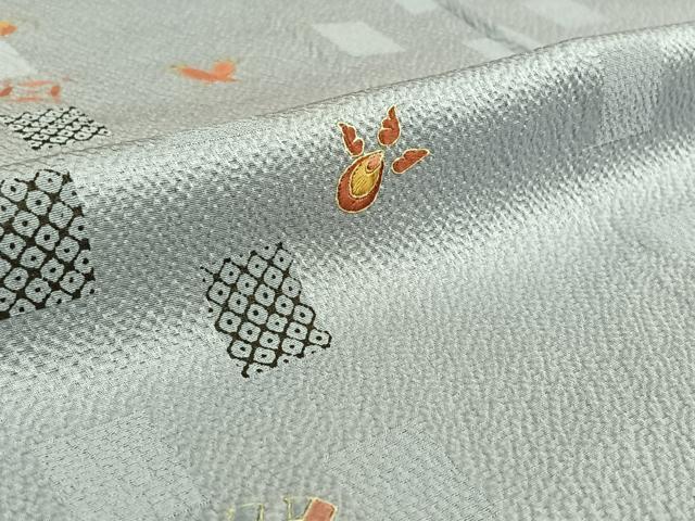 平和屋着物▽訪問着 単衣 刺繍 宝づくし 金糸 金彩 正絹 逸品 AABG5634jh