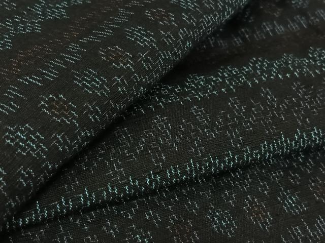平和屋着物▽上質な紬 単衣 横段文 正絹 逸品 AABG5647jh