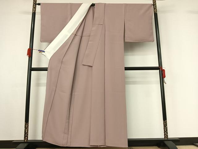 平和屋着物▽上質な色無地 単衣 薄柿色 正絹 逸品 AABG5671jh