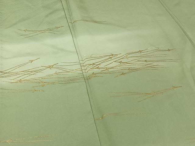 平和屋着物▽訪問着 単衣 敷松葉文 暈し染め 金彩 正絹 逸品 AABG5690jh