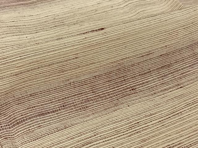 平和屋着物▽上質な紬 単衣 横段文 正絹 逸品 AABG5691jh