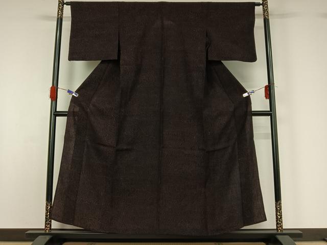 平和屋着物▽結城縮 単衣 流水文 正絹 逸品 AABG5694jh