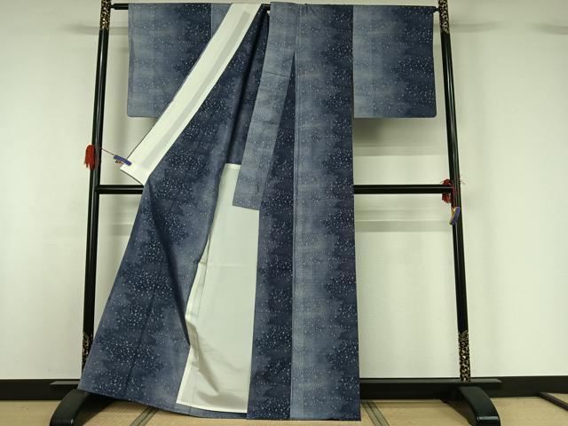平和屋着物▽本場大島紬 単衣 泥染め 雪は降る 証紙付き 正絹 逸品 AABG5695jh