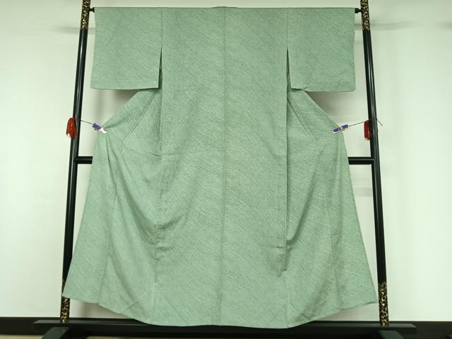 平和屋着物▽上質な小紋 単衣 斜縞 正絹 逸品 AABG5699jh