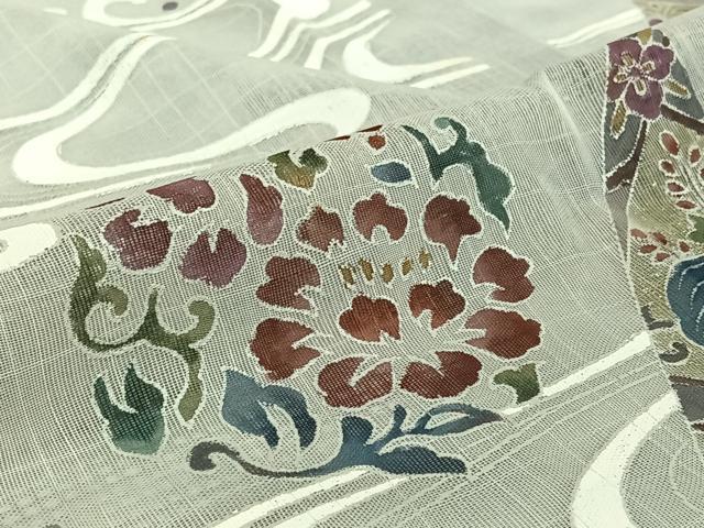 平和屋着物▽豪華色留袖 無双 紗袷 紗×紗 立波花丸文 正絹 逸品 AABG5704jh