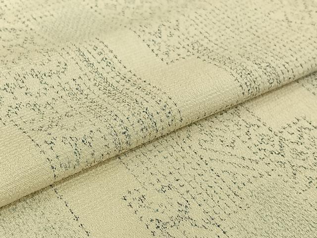 平和屋着物▽本塩沢 単衣 幾何学吉祥文 正絹 逸品 AABG5705jh