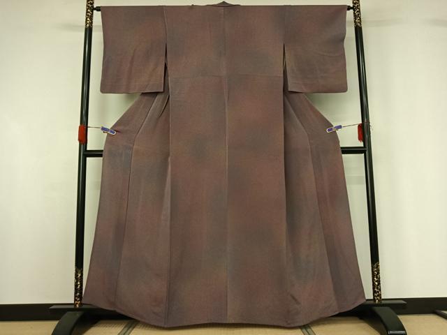平和屋着物▽上質な小紋 単衣 霞文 暈し染め 鬼しぼ縮緬 正絹 逸品 AABG5713jh