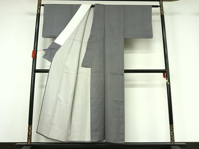 平和屋着物▽上質な小紋 単衣 石畳文 正絹 逸品 AABG5715jh
