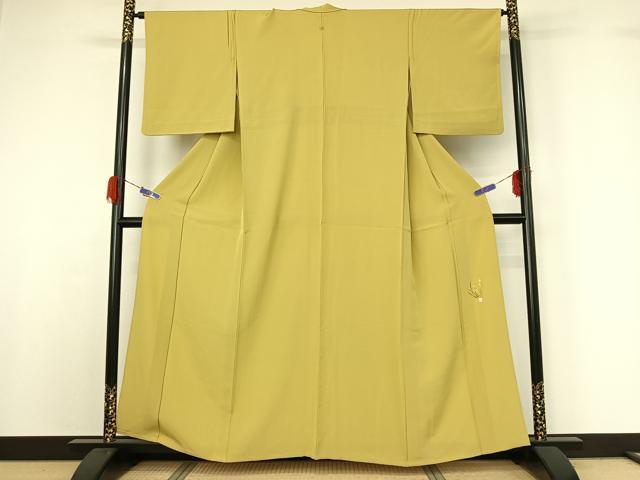 平和屋着物▽上質な色無地 単衣 草木染 木蘭色 正絹 逸品 AABG5718jh