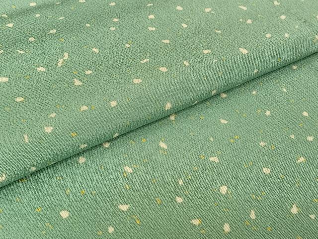 平和屋着物▽上質な小紋 単衣 箔散らし文 鬼しぼ縮緬 正絹 逸品 AABG5720jh
