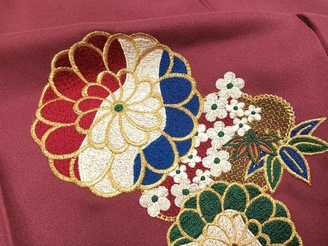 平和屋着物●生田絵梨花 女性 行灯袴 刺繍 草花文 金糸 洗える着物 AABG5725ph