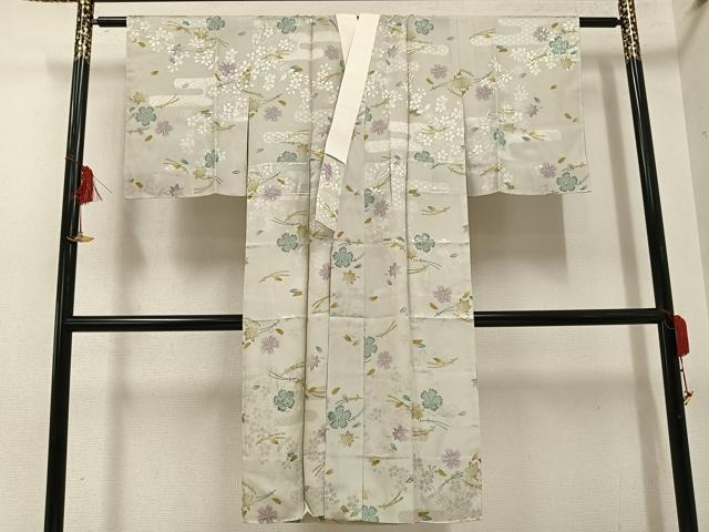 平和屋着物●長襦袢 無双仕立て 草花文 やまと誂製 正絹 逸品 未使用 AABG5733ph