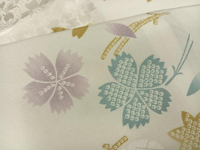 平和屋着物●長襦袢 無双仕立て 草花文 やまと誂製 正絹 逸品 未使用 AABG5733ph