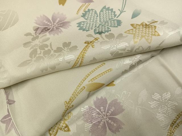 平和屋着物●長襦袢 無双仕立て 草花文 やまと誂製 正絹 逸品 未使用 AABG5733ph