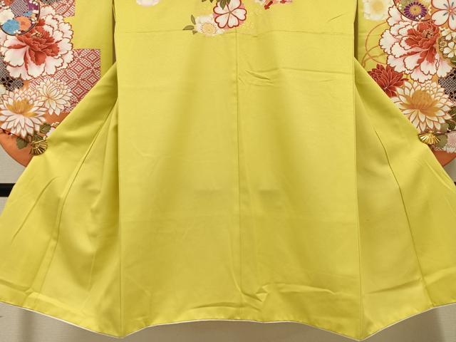 平和屋着物●小振袖 二尺袖 舞花文 金彩 洗える着物 AABG5735ph