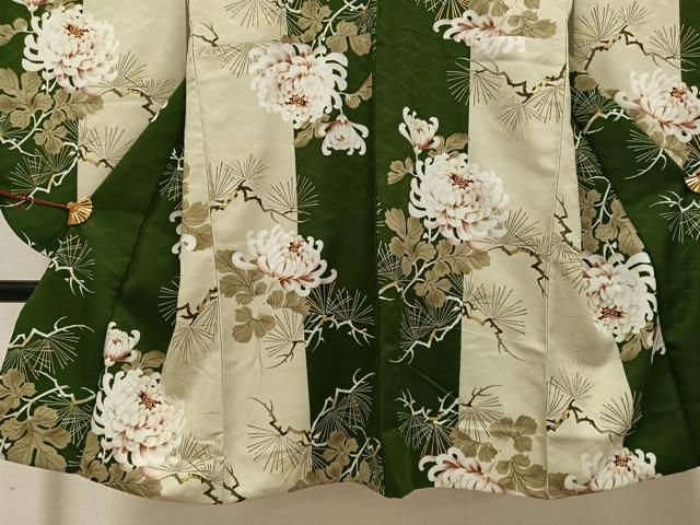 平和屋着物●小振袖 乱菊 松 金彩 洗える着物 AABG5736ph