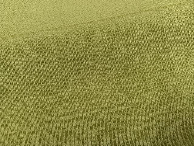 平和屋着物●上質な色無地 抹茶色 鬼しぼ縮緬 正絹 逸品 AABG5740ph