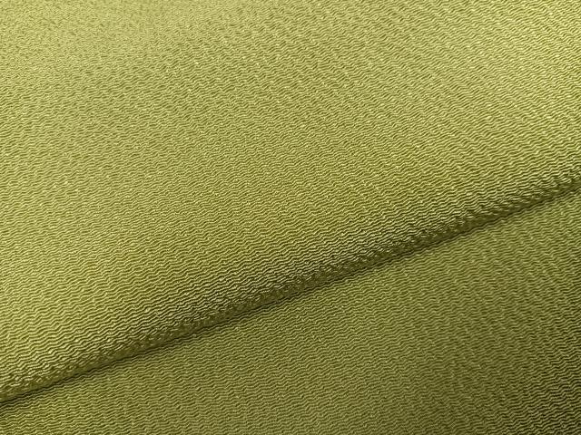 平和屋着物●上質な色無地 抹茶色 鬼しぼ縮緬 正絹 逸品 AABG5740ph