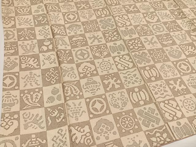 平和屋着物●上質な小紋 市松文 正絹 逸品 AABG5745ph