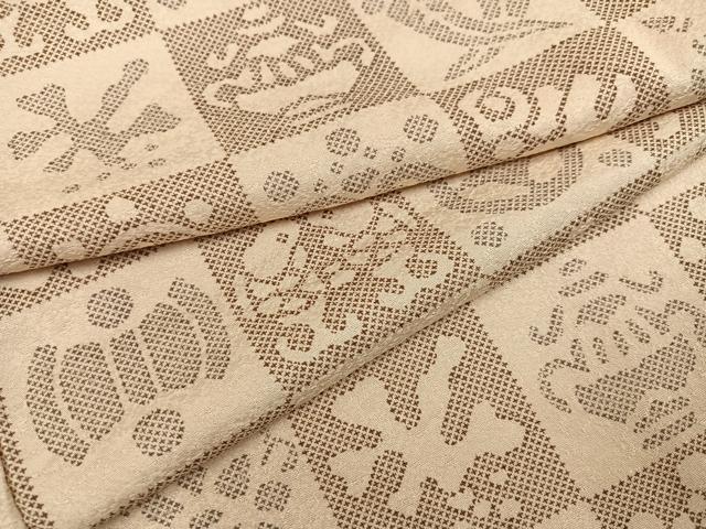 平和屋着物●上質な小紋 市松文 正絹 逸品 AABG5745ph