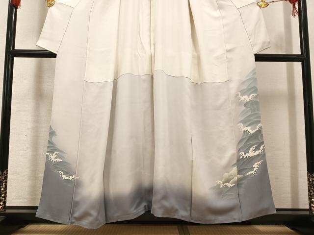 平和屋着物●豪華色留袖 友禅 立波文 金彩 正絹 逸品 AABG5756ph