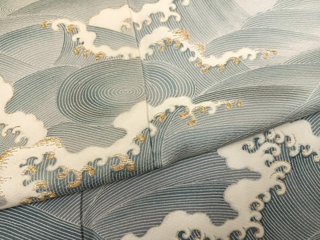 平和屋着物●豪華色留袖 友禅 立波文 金彩 正絹 逸品 AABG5756ph