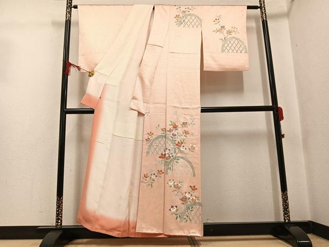 平和屋着物●創業460年・千總 訪問着 橘籬文 金彩 三越扱い 正絹 逸品 AABG5774ph