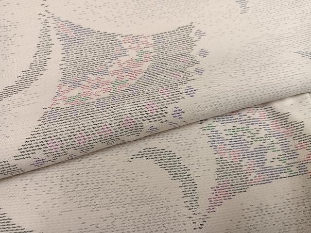 平和屋着物●本場大島紬 白大島 花唐草文 証紙付き 正絹 逸品 AABG5780ph