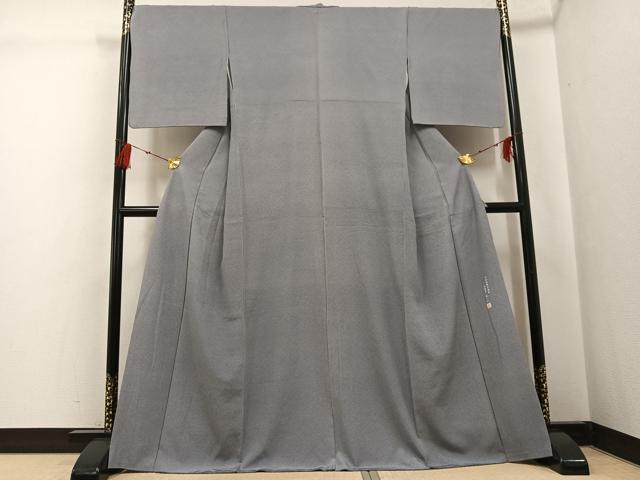 平和屋着物●伝統工芸士 小林義一 江戸小紋 御召十字 正絹 逸品 AABG5787ph