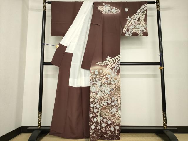平和屋着物●訪問着 作家物 辻が花 雲取り花文 暈し染め 正絹 逸品 AABG5804ck