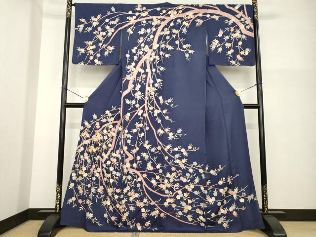 平和屋着物●訪問着 駒刺繍 桜 金彩 正絹 逸品 AABG5808ck