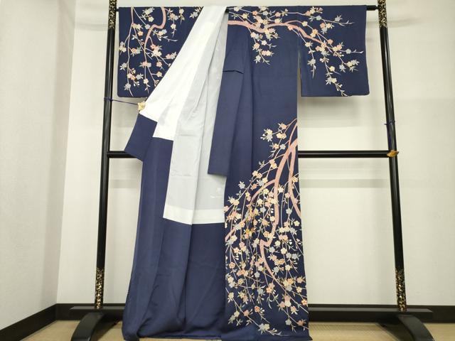 平和屋着物●訪問着 駒刺繍 桜 金彩 正絹 逸品 AABG5808ck