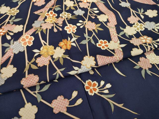平和屋着物●訪問着 駒刺繍 桜 金彩 正絹 逸品 AABG5808ck