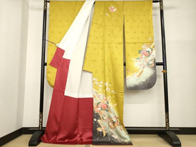 平和屋着物●豪華振袖 花鼓文 暈し染め ロング丈 正絹 逸品 AABG5811ck