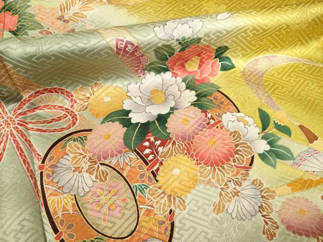 平和屋着物●豪華振袖 花鼓文 暈し染め ロング丈 正絹 逸品 AABG5811ck