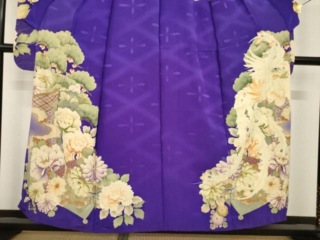 平和屋着物●アンティーク 大正ロマン 小振袖 二尺袖 駒刺繍 中国三大刺繍 相良刺繍 鳳凰花文 正絹 逸品 AABG5826ck