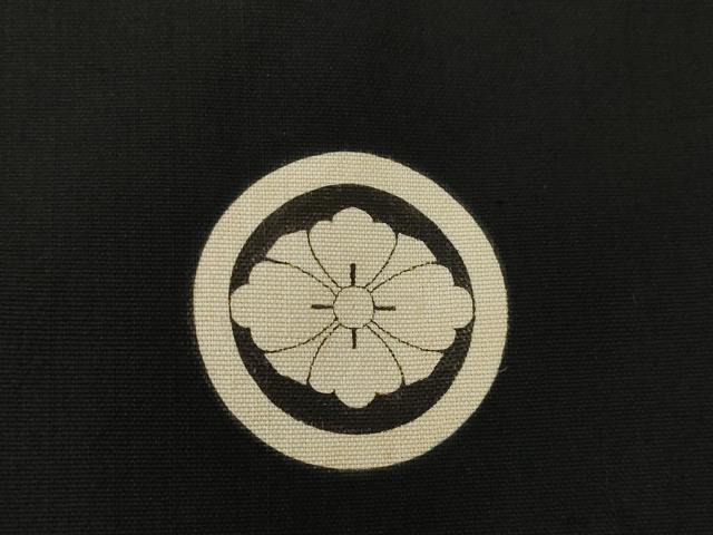 平和屋着物●男性 黒紋付 紬地 正絹 逸品 AABG5845ck