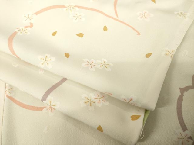 平和屋着物●上質な小紋 舞桜文 金彩 正絹 逸品 AABG5856ck