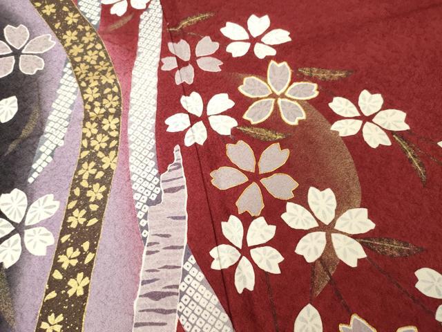 平和屋着物●豪華振袖 駒刺繍 枝花に兎 金彩 正絹 逸品 AABG5857ck