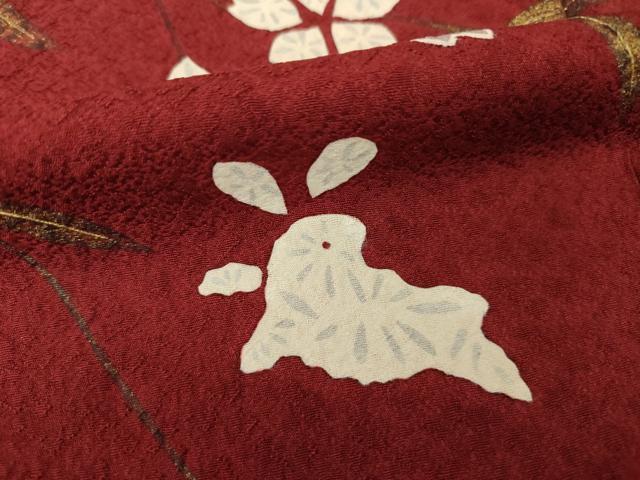 平和屋着物●豪華振袖 駒刺繍 枝花に兎 金彩 正絹 逸品 AABG5857ck