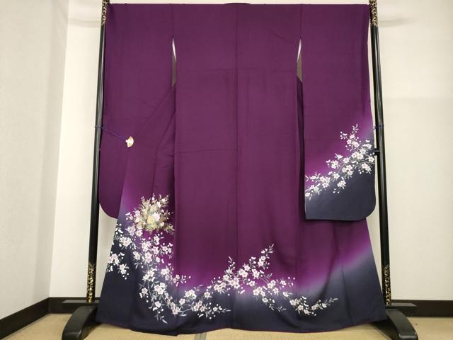 平和屋着物●豪華振袖 花車文 暈し染め 金彩 鈴乃屋扱い 正絹 逸品 AABG5873ck