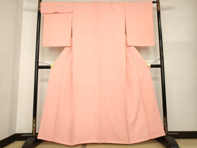 平和屋着物●創業460年・千總 色無地 芝地紋 東雲色 反端付き 正絹 逸品 AABG5875ck