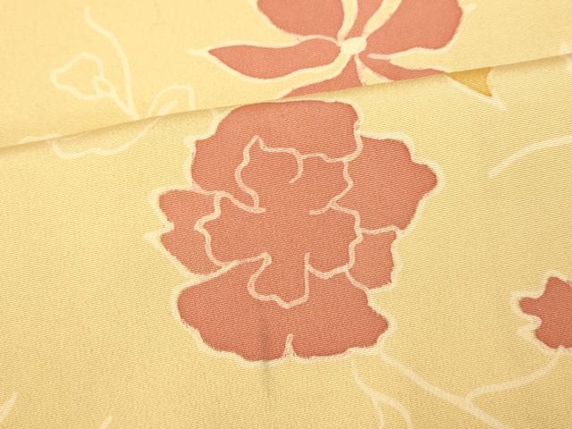 平和屋着物■上質な小紋 更紗花文 正絹 逸品 AABG5928fw