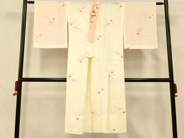平和屋着物■長襦袢 無双仕立て 独楽文 半衿刺繍 正絹 逸品 AABG5950fw