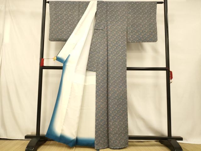 平和屋着物■上質な小紋 更紗花文 正絹 逸品 AABG5966fw