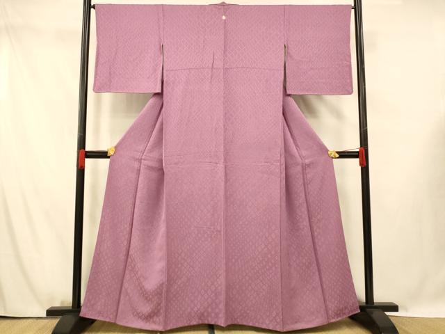 平和屋着物■上質な小紋 花菱地紋 菖蒲色 やまと誂製 正絹 逸品 AABG5982fw